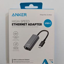 Anker USB C to Ethernet Adapter, Portable 1-Gigabit Network Hub, 10/100/1000 Mbps, for MacBook Pro, iPad Pro 2019/2018, ChromeBook, XPS, Galaxy S9/S8,
