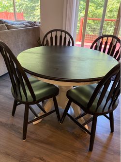 Real wood round dining table