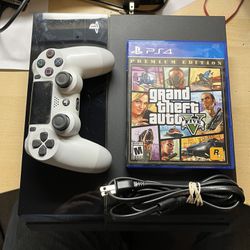 PS4 With Controller And Gta5 Game