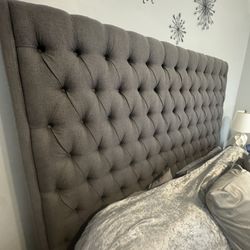 Camille Upholstered Bed (Grey) King Size 