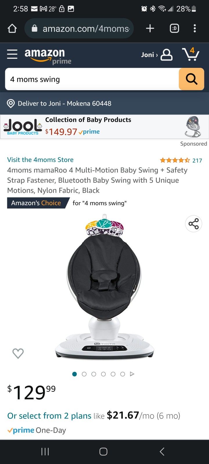 4moms MamaRoo Multi-Motion Baby Swing