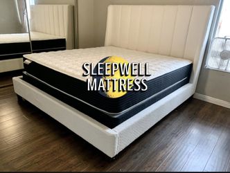 NEW QUEEN BED FRAME WITH MATTRESS 