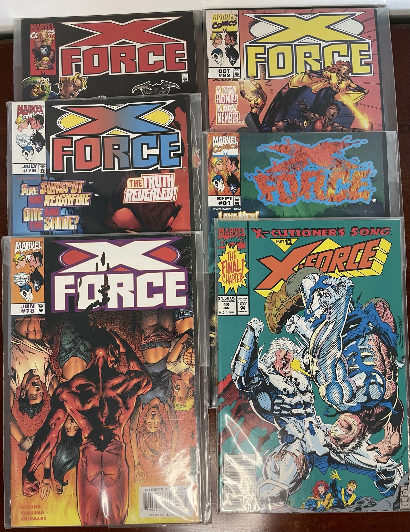 Lot of 6 Marvel Comics X-Force