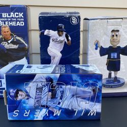 San Diego Padres Bobblehead Lot (Everth Cabrera, Bud Black, Wil Myers, Friar Mascot)