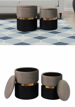 2 piece Velvet ottomans