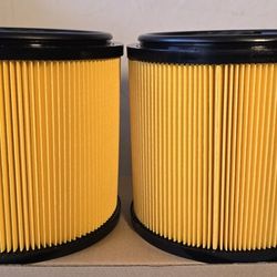 Replacement Filter for Wet Dry Vac Standard Cartidge Filter and Retainer, 2pack