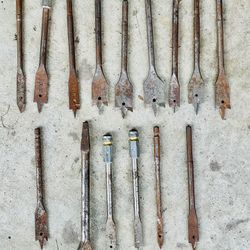 Spade Wood Boring Drill Bit Set 15 pcs Mixed Vintage