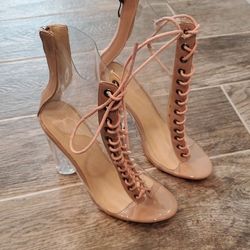 6.5 Clear Lace Front Heel Boot