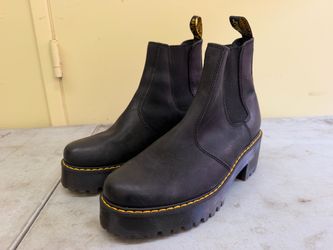 Dr Martens Rometty Platform Chelsea Boots Black Leather Women’s Size 10
