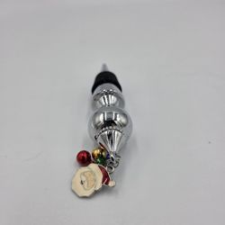Christmas Silver Metal Wine Stopper Santa & Ornaments Charms Red Green Blue Gold