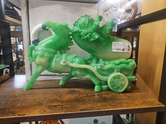 Chinese Jade-Style Horse and Cabbage Figurine
