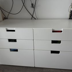 IKEA NORDLI 6 Drawer Dresser White Storage Cabinet
