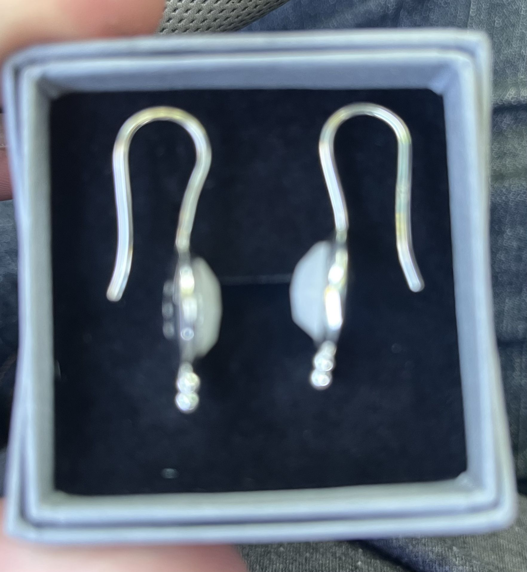 Moon stone (you Are Loved) hook Earrings In sterling Silver