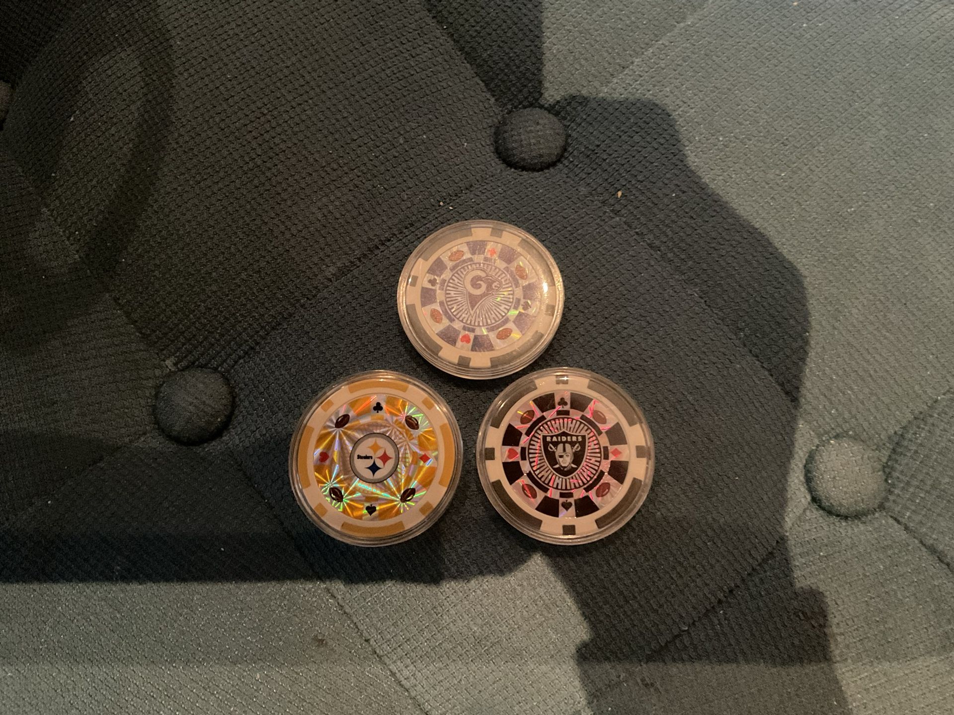 Raiders rams Steelers Poker Chips Triple Play