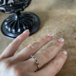 Blue And White Gemstone Dainty Ring Size 7