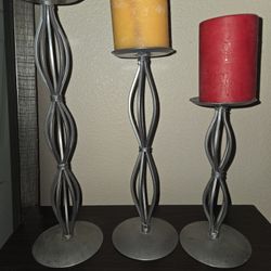 Pillar Candle Holders (Set Of 3)