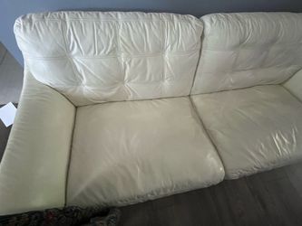 Faux leather sofa