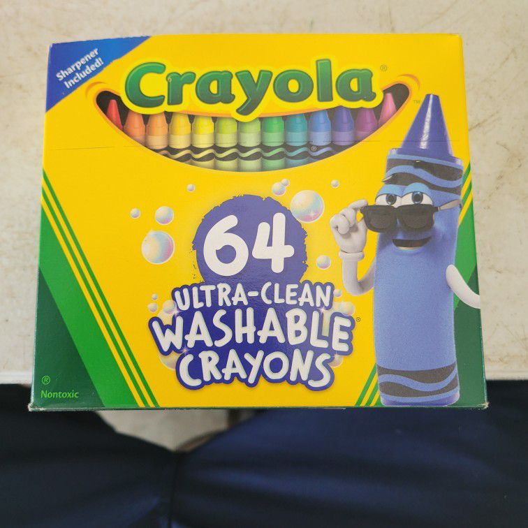 CRAYOLA 64 ULTRA-CLEAN WASHABLE CRAYONS 2-PACK for Sale in