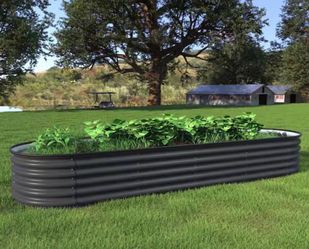 Large Oval Metal Raised Garden Bed