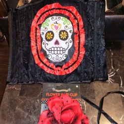 New Halloween Small-med Corset & Rose Hair Clip