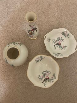 4items Vintage Lenox Serenade Group Of Open Candy Dish And Bud Vase Made In Us