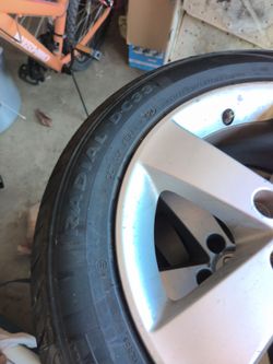 A month old dcenti tires 205 /55 r16 on Honda civic rims