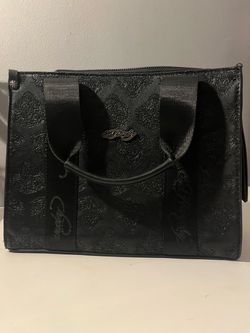 Ed Hardy Black Embossed Tote Bag