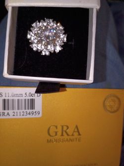 5ca D color moisanite diamond engagement ring size 9