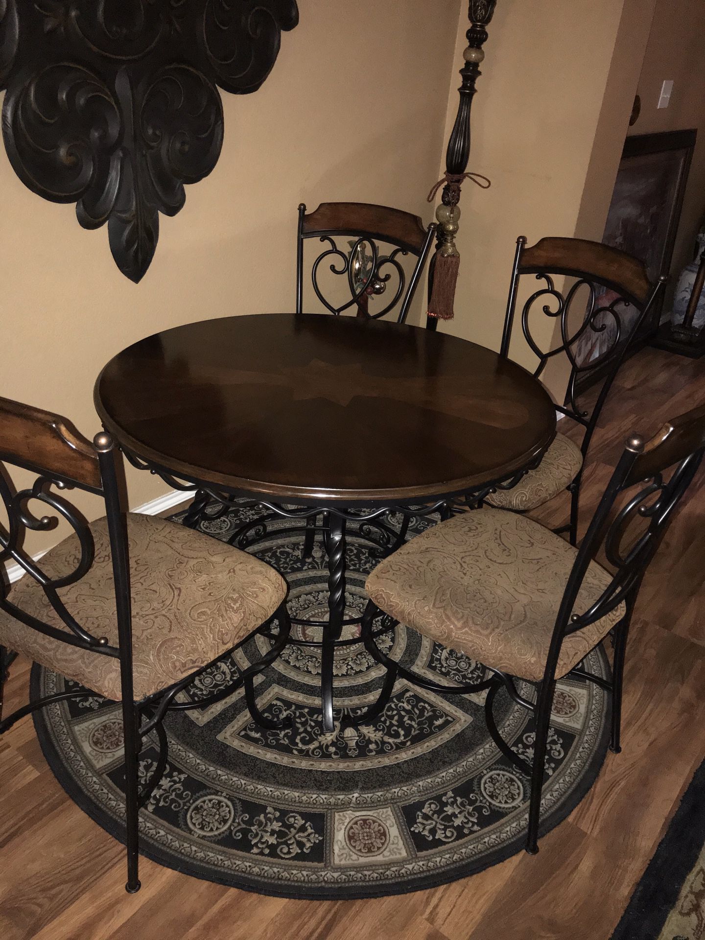 Beautiful & Elegant ASHLEY dining table with 4 chairs, very sturdy & clean.