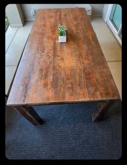 Outdoor/Indoor Solid Wood Dining Table Fits Up To 8 Chairs