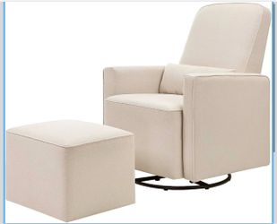 daVinci Olive 360° Swivel Glider Chair w/ Storage Ottoman