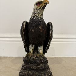 Bald Eagle On Rock Statue Figure