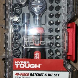 Hyper Tough 40pc Ratchet And Bit Set 
