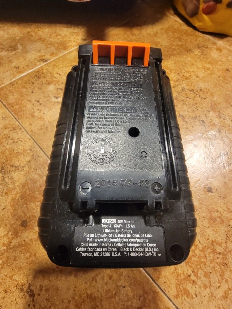 Black & Decker LBX1540 40V Max Lithium Ion 2.0 AH Battery
