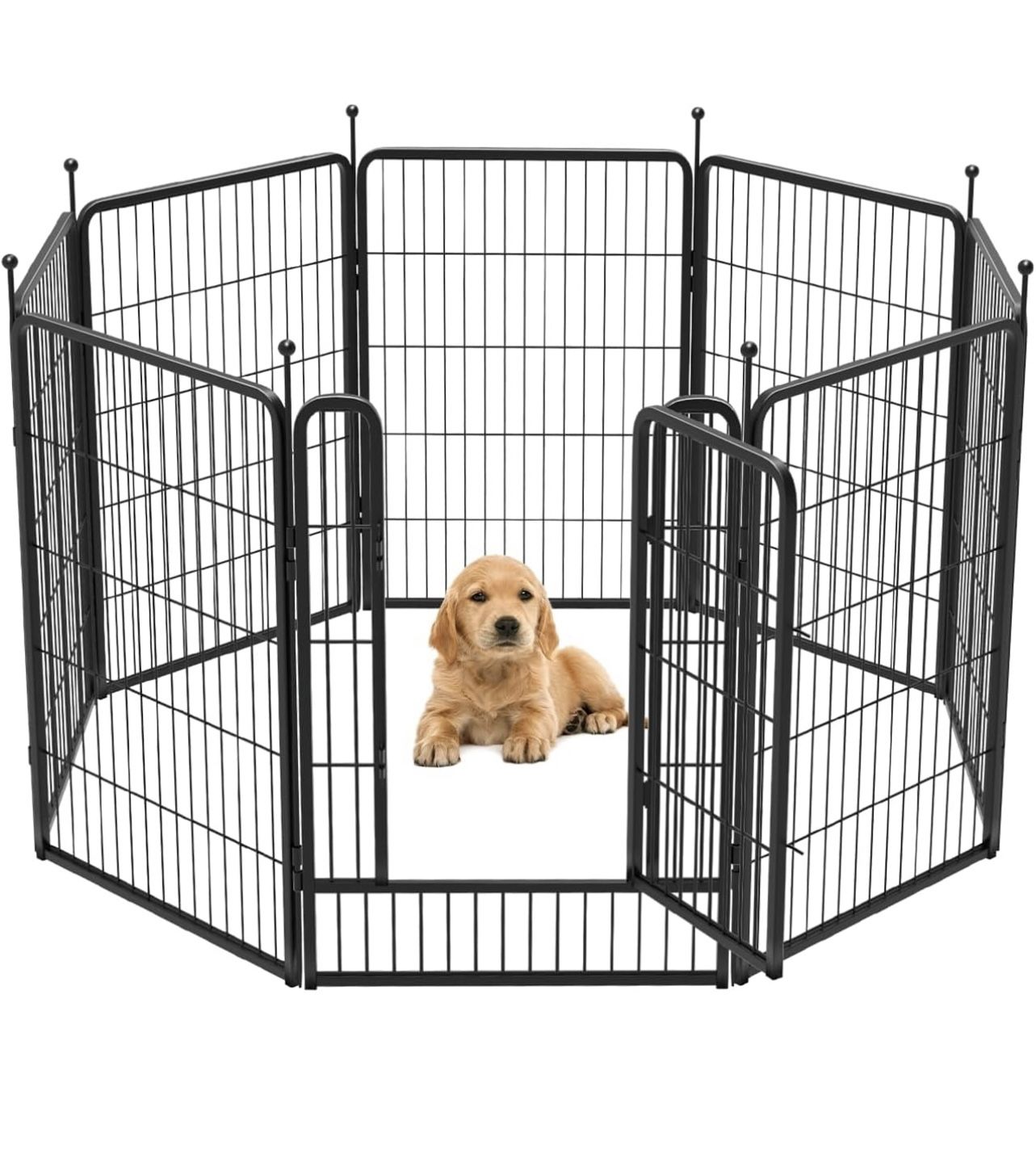 Dog Playpen Designed for Camping, Yard, 32" Height for Small/Medium Dogs, 8 Panels