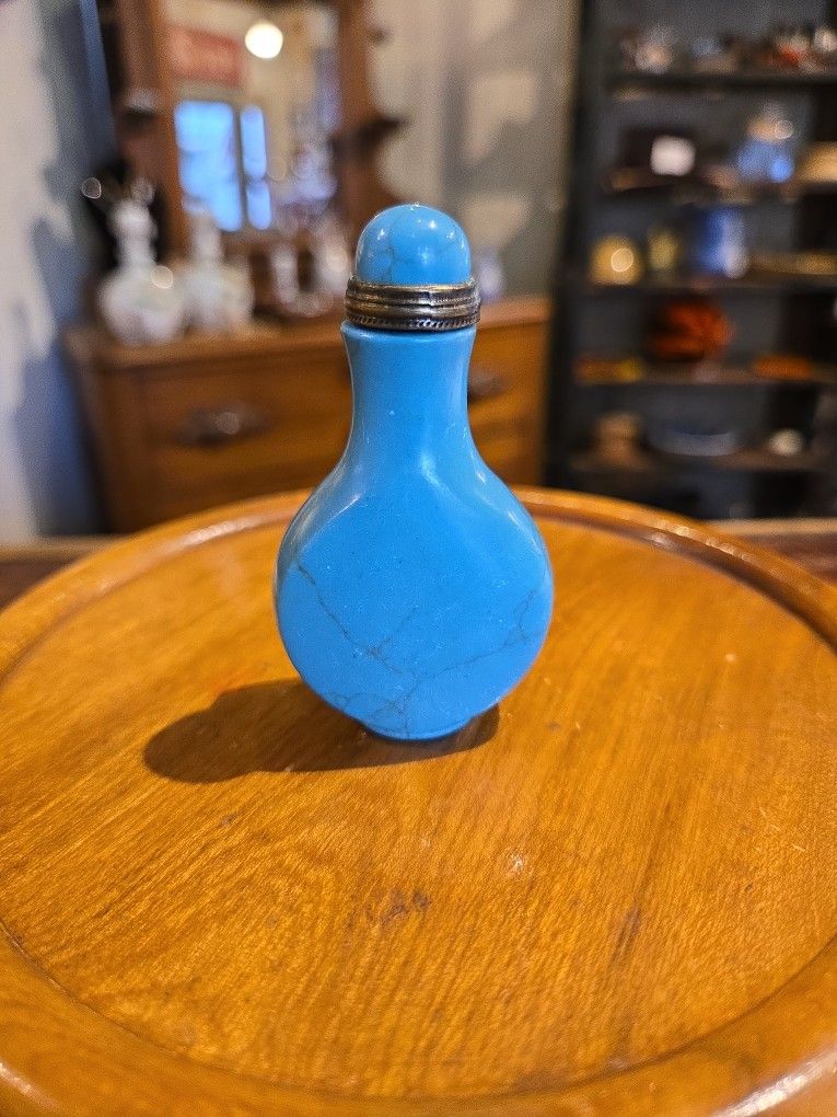 Vintage Chinese Turquoise Snuff Bottle 