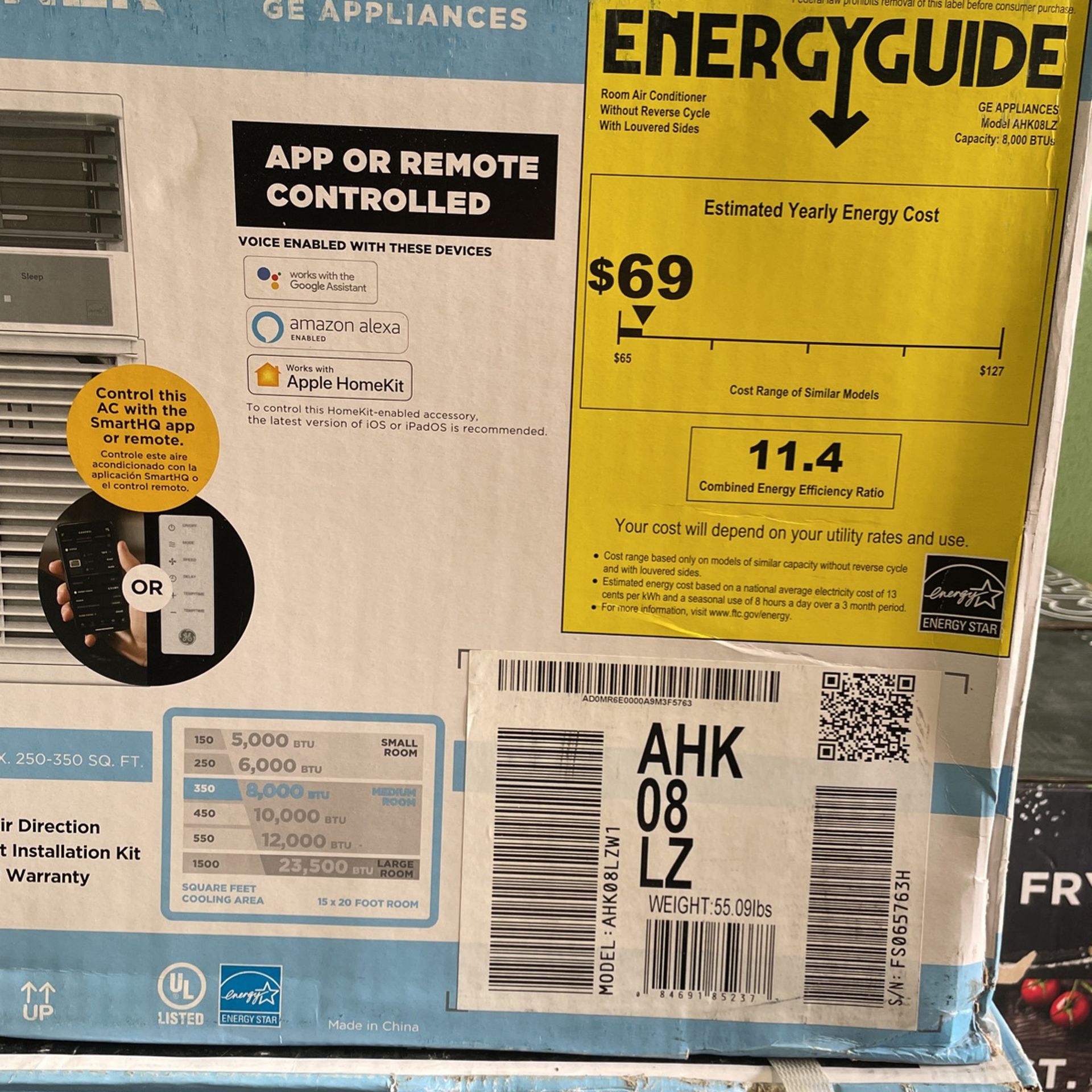 GE - 8,000 btu smart wifi AC