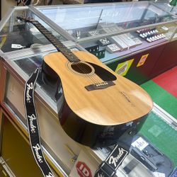 Acoustic guitar Fender M/FA100 Signed By Willie Nelson 