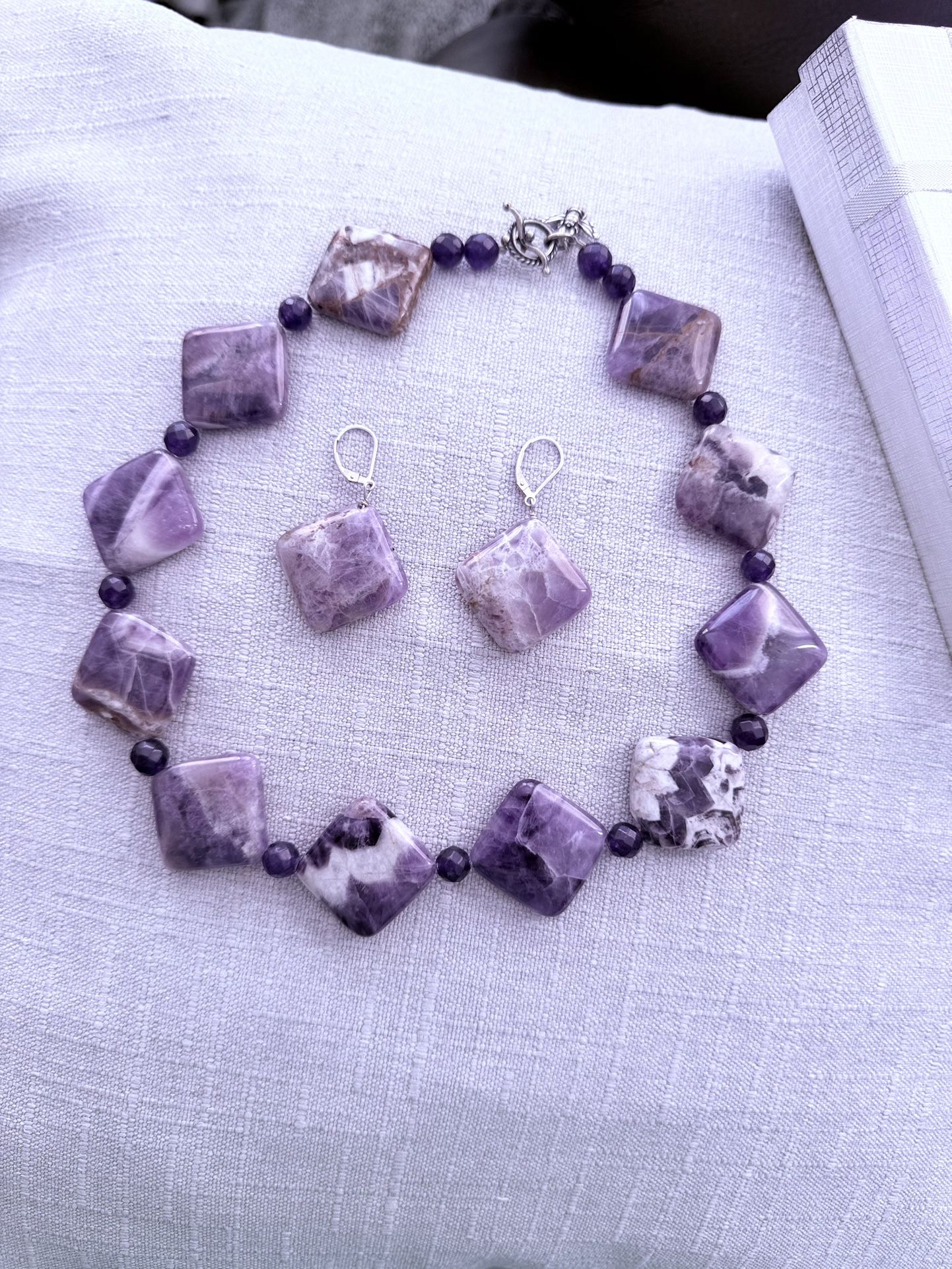 925 Silver Necklace And Earring Real Stone