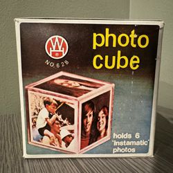 Photo Block Vintage Acrylic Cube for Instamatic Photos Square Picture