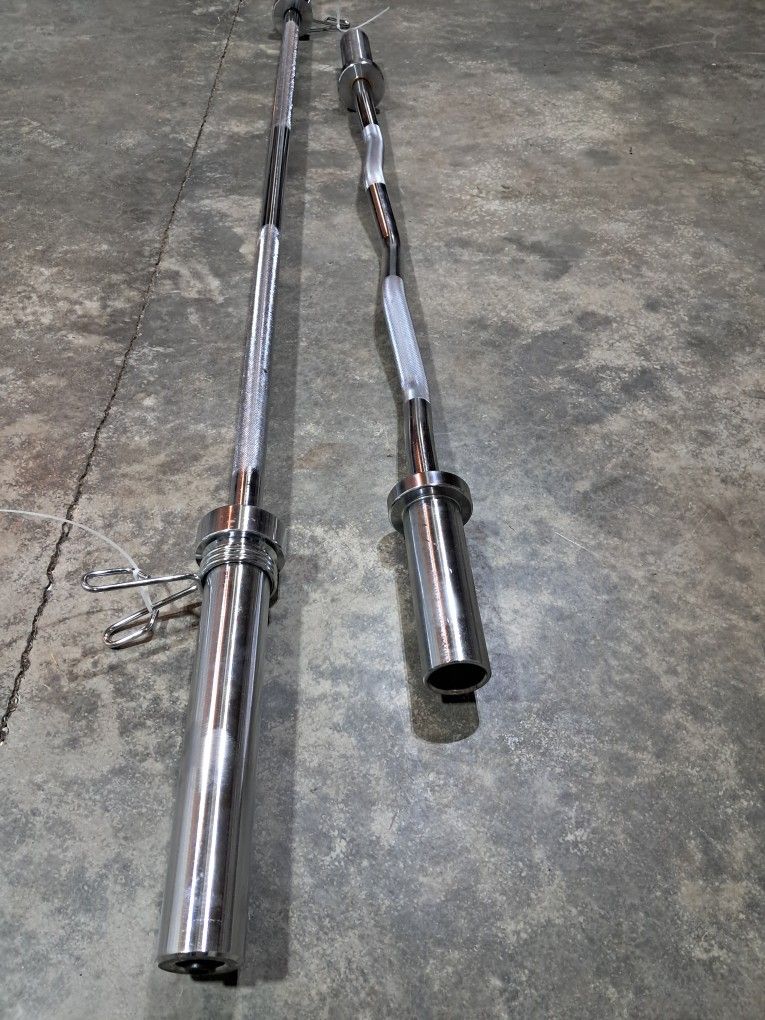 Olympic Size 6ft Barbell 35lb + EZ Curl Bar 4ft 20lb