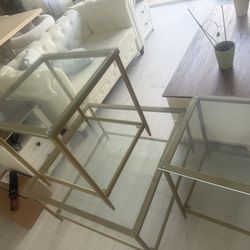 Glass Coffee Table Set 