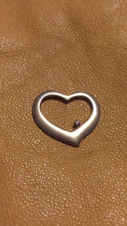 Gold plated heart slider pendant with diamond
