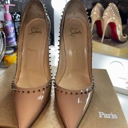 Christian Louboutin Nude Studded Pumps
