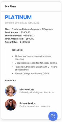 College Advisor 20 hours of 1-1 Advising for High-School Students