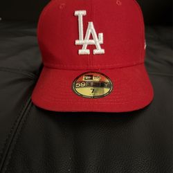 los angeles dodgers red fitted