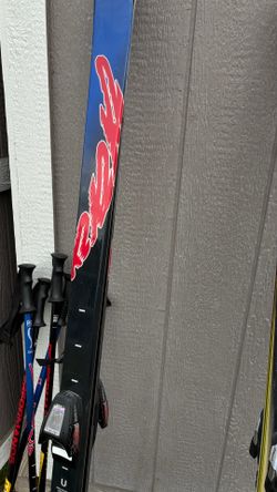 Skis, boots with poles