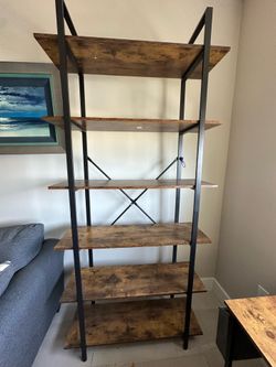 Industrial 6-Tier Bookshelf