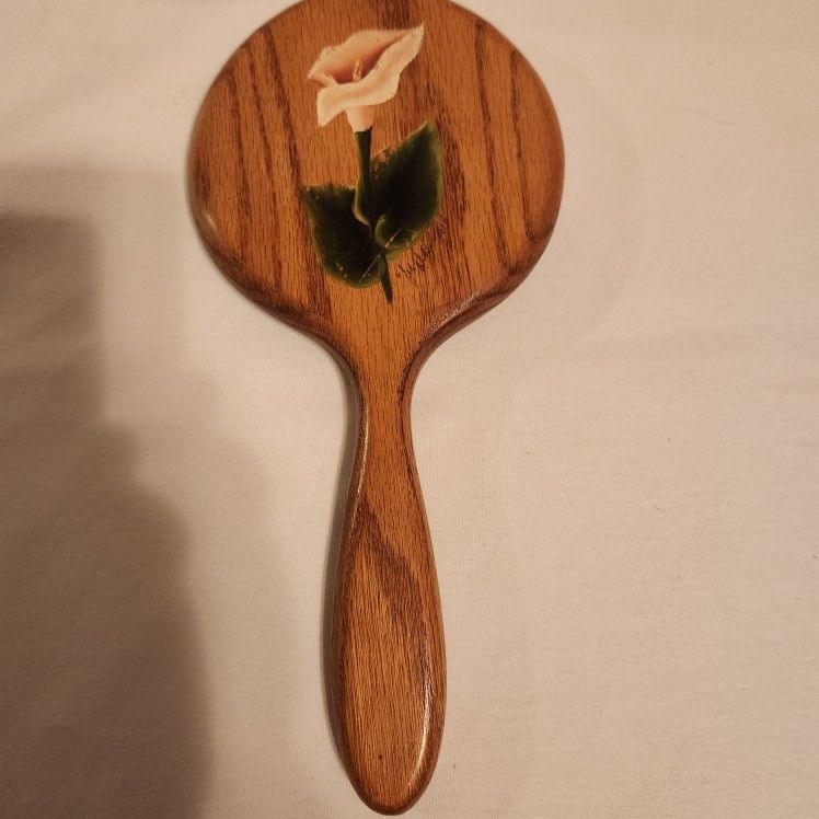Beautiful Vintage 80s Collectible Wooden Mirror By Gale Blashka