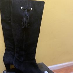 Worn One Time. Knee High Black Boots